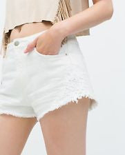 Frayed Shorts w/ lace